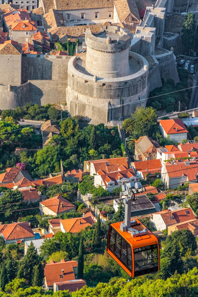 An aerial view of Dubrovnik from Dubrovnik Cable Car.